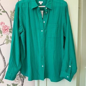 NWT J. Crew Double Gauze Button-up Shirt